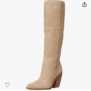 ANNABEL WOMENS LEATHER ALMOND TOE KNEE-HIGH BOOTS